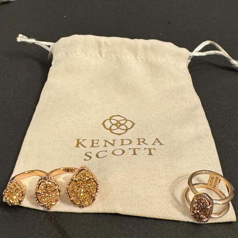 Kendra Scott Rose Gold Naomi & Elyse Size 5 Ring Set